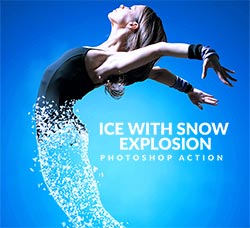 极品PS动作－冰雪合体(含高清视频教程)：ICE with Snow Explosion Photoshop Actio